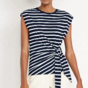 Navy Stripe Side-Tie Top NWT